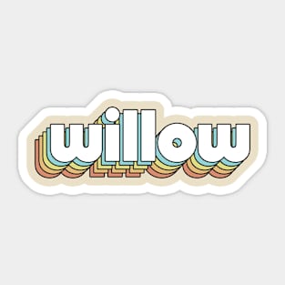 Willow - Retro Rainbow Typography Faded Style Sticker